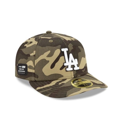 Green Los Angeles Dodgers Hat - New Era MLB Armed Forces Weekend Low Profile 59FIFTY Fitted Caps USA7621948